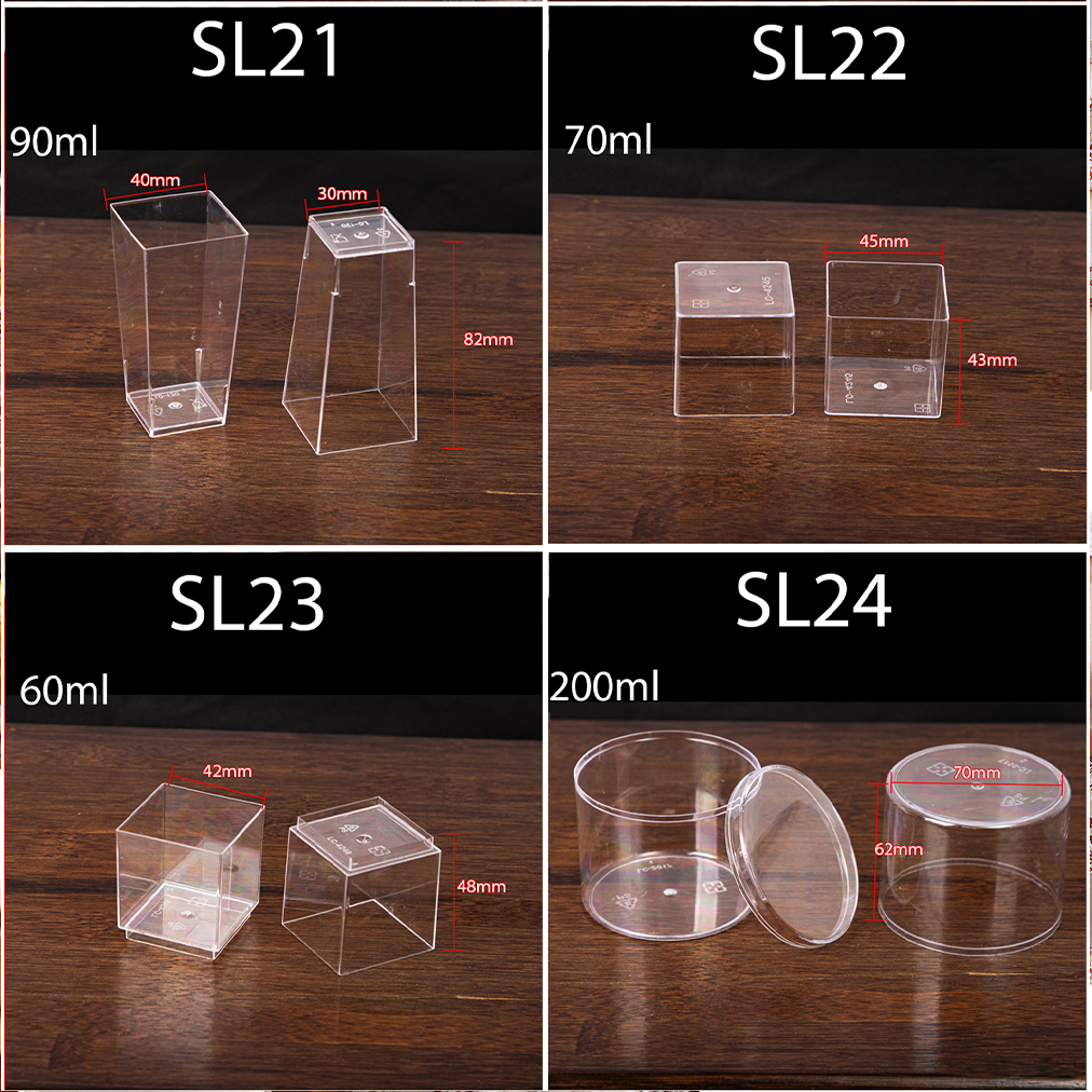 Clear dessert cup sets