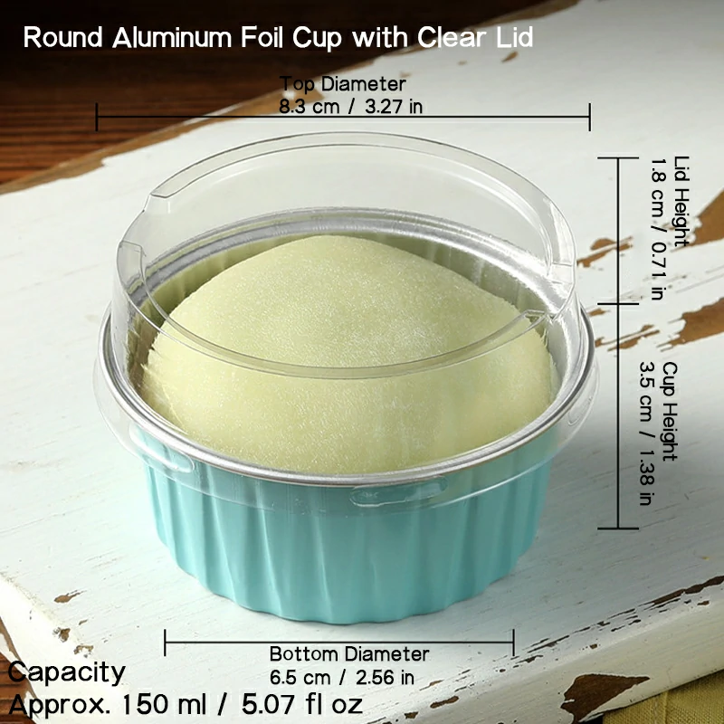 Round foil dessert cups